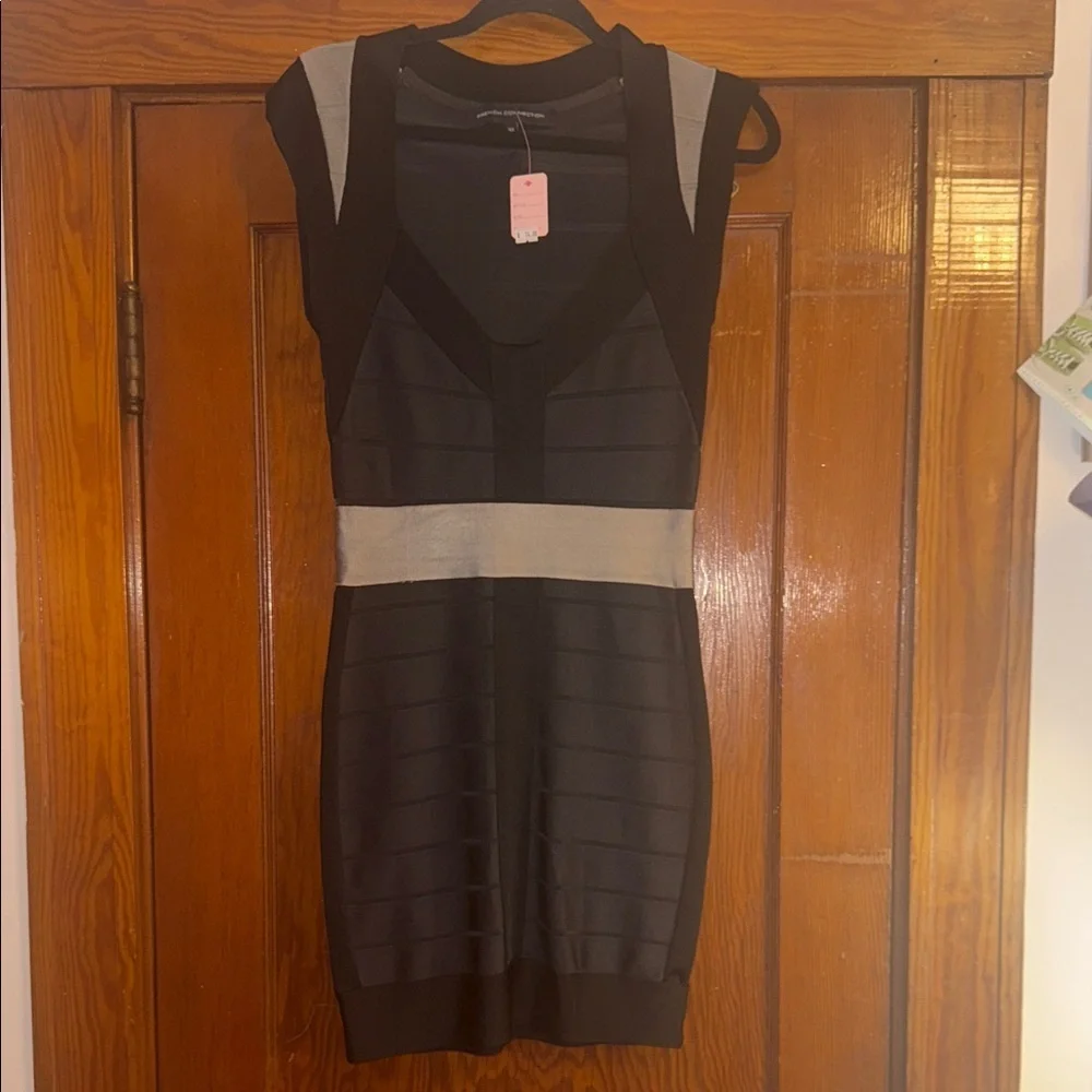 french connection silver bandage dress French Connection Silver Bandage Bodycon Dress